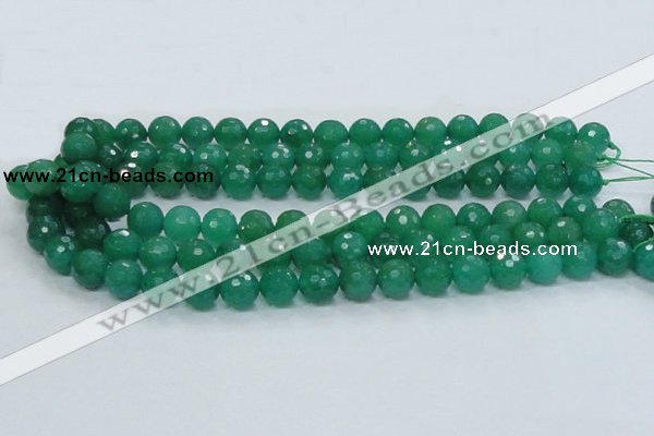 CAJ05 15.5 inches 12mm faceted round green aventurine jade beads