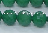 CAJ06 15.5 inches 16mm faceted round green aventurine jade beads