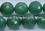 CAJ07 15.5 inches 18mm faceted round green aventurine jade beads