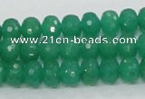 CAJ09 15.5 inches 7*10mm faceted rondelle green aventurine jade beads