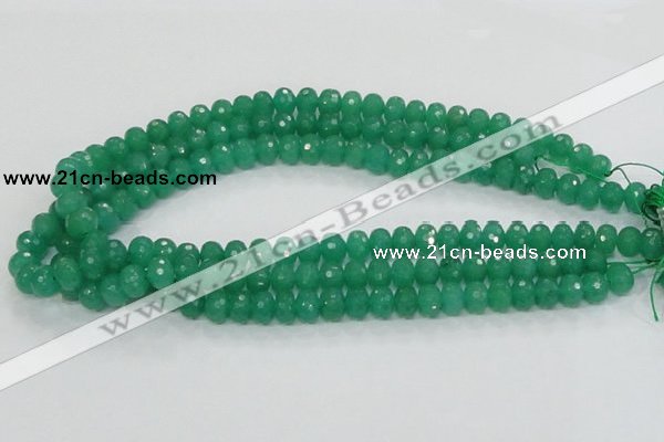 CAJ09 15.5 inches 7*10mm faceted rondelle green aventurine jade beads