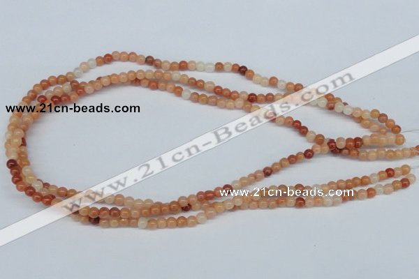 CAJ101 15.5 inches 4mm round red aventurine jade beads wholesale