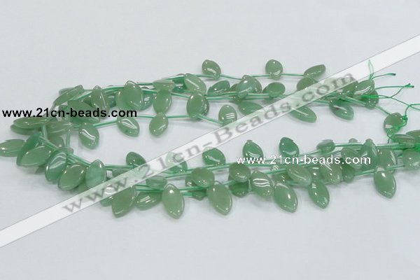 CAJ11 15.5 inches 10*12mm horse eye green aventurine jade beads