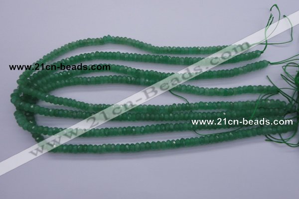 CAJ15 15.5 inches 4*6mm faceted rondelle green aventurine beads