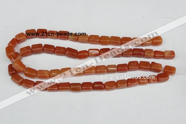 CAJ151 15.5 inches 10*13mm cuboid red aventurine jade beads