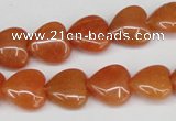 CAJ152 15.5 inches 12*12mm heart red aventurine jade beads