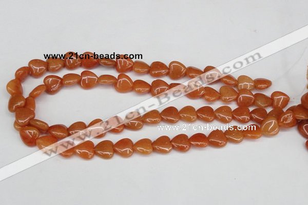 CAJ152 15.5 inches 12*12mm heart red aventurine jade beads