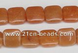 CAJ155 15.5 inches 12*12mm square red aventurine jade beads