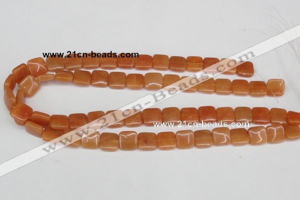 CAJ155 15.5 inches 12*12mm square red aventurine jade beads