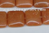 CAJ156 15.5 inches 20*20mm square red aventurine jade beads