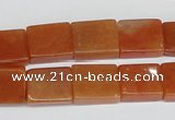 CAJ158 15.5 inches 12*15mm rectangle red aventurine jade beads