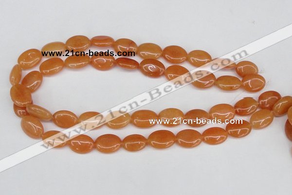 CAJ161 15.5 inches 13*18mm oval red aventurine jade beads