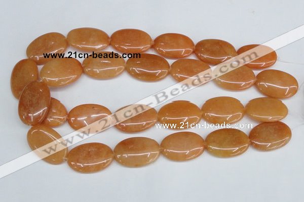 CAJ162 15.5 inches 20*30mm oval red aventurine jade beads