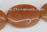 CAJ163 15.5 inches 25*35mm oval red aventurine jade beads