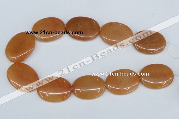 CAJ164 15.5 inches 30*45mm oval red aventurine jade beads