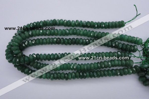 CAJ17 15.5 inches 7*12mm faceted rondelle green aventurine beads