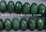 CAJ19 15.5 inches 9*18mm faceted rondelle green aventurine beads