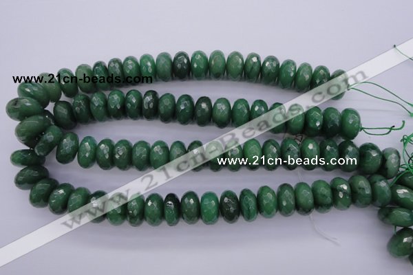 CAJ19 15.5 inches 9*18mm faceted rondelle green aventurine beads