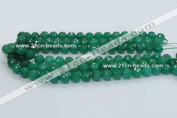 CAJ25 15.5 inches 14mm faceted round green aventurine beads