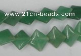 CAJ301 15.5 inches 10*10mm diamond green aventurine jade beads