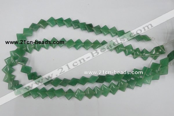 CAJ301 15.5 inches 10*10mm diamond green aventurine jade beads