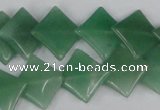 CAJ302 15.5 inches 14*14mm diamond green aventurine jade beads