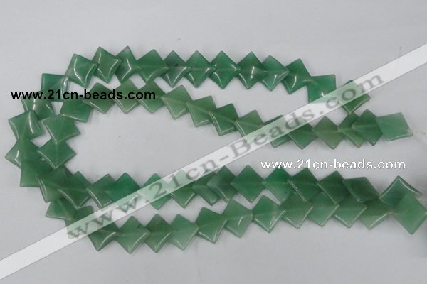 CAJ302 15.5 inches 14*14mm diamond green aventurine jade beads