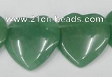 CAJ305 Top-drilled 28*28mm heart green aventurine jade beads