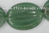 CAJ308 15.5 inches 30*40mm carved oval green aventurine jade beads