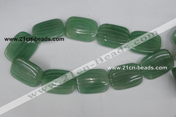 CAJ309 15.5 inches 30*40mm carved rectangle green aventurine jade beads