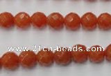 CAJ362 15.5 inches 8mm faceted round red aventurine beads wholesale