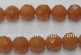 CAJ363 15.5 inches 10mm faceted round red aventurine beads wholesale