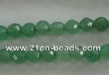 CAJ409 15.5 inches 4mm faceted round green aventurine beads