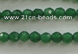 CAJ410 15.5 inches 4mm faceted round green aventurine beads