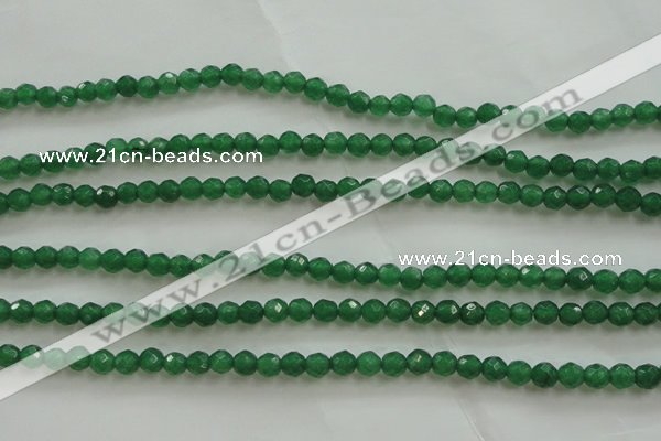 CAJ410 15.5 inches 4mm faceted round green aventurine beads