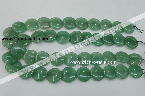 CAJ55 15.5 inches 20mm flat round green aventurine jade beads wholesale