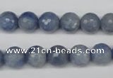 CAJ563 15.5 inches 10mm faceted round blue aventurine beads wholesale