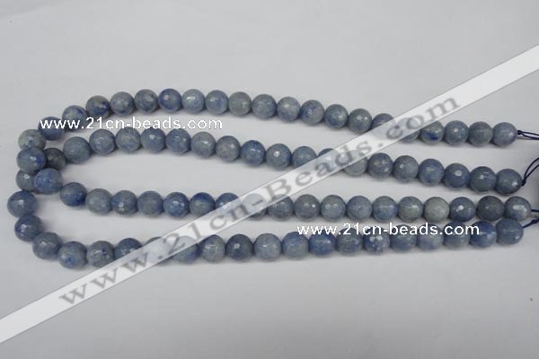 CAJ563 15.5 inches 10mm faceted round blue aventurine beads wholesale