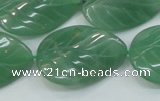 CAJ57 15.5 inches 22*30mm twisted leaf green aventurine jade beads