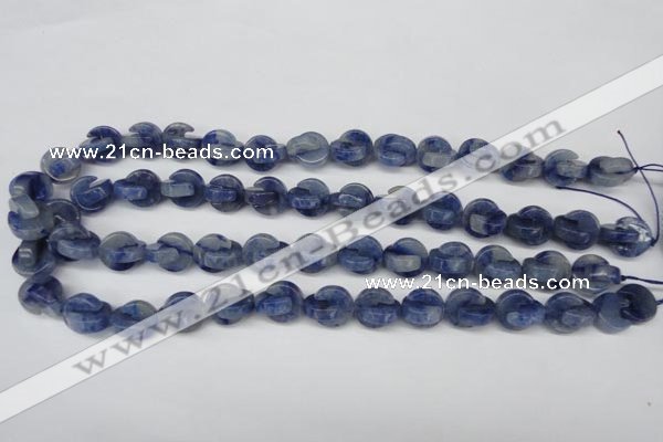 CAJ582 15.5 inches 12*12mm curved moon blue aventurine beads wholesale