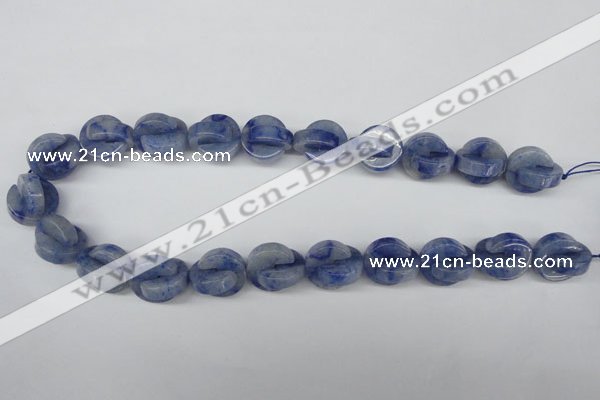 CAJ584 15.5 inches 16*16mm curved moon blue aventurine beads wholesale