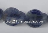 CAJ586 15.5 inches 20*20mm curved moon blue aventurine beads wholesale