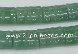 CAJ59 15.5 inches 13*18mm flat bamboo green aventurine jade beads