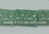 CAJ60 15.5 inches 18*25mm flat bamboo green aventurine jade beads