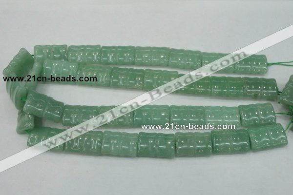 CAJ60 15.5 inches 18*25mm flat bamboo green aventurine jade beads