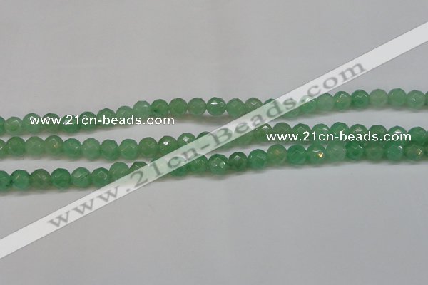 CAJ622 15.5 inches 8mm faceted round green aventurine beads