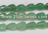 CAJ638 15.5 inches 8*10mm faceted teardrop green aventurine beads