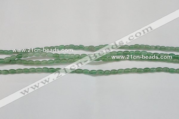 CAJ640 15.5 inches 4*6mm rice green aventurine beads