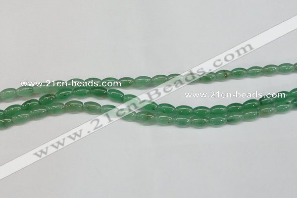 CAJ642 15.5 inches 6*9mm rice green aventurine beads