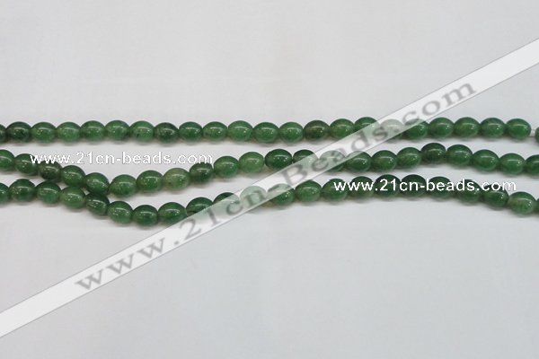 CAJ643 15.5 inches 8*10mm rice green aventurine beads